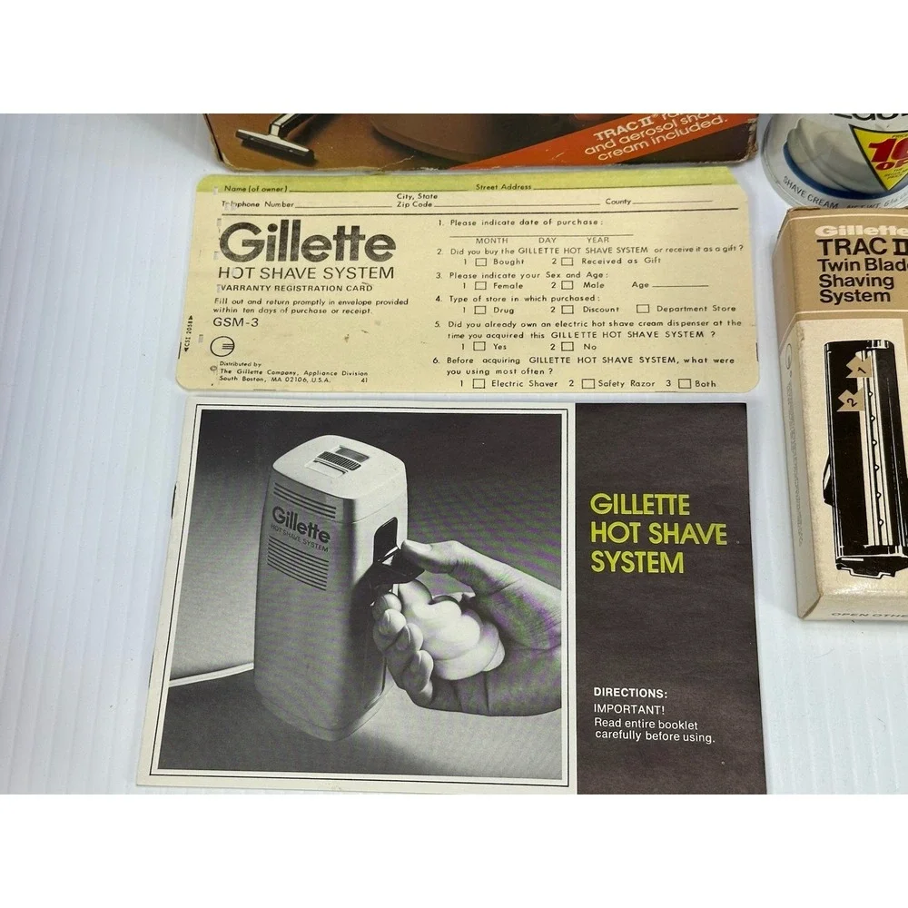 Vintage Gillette Hot‎ Shave System GSM-3 OPEN BOX Unused Green Light Comes On